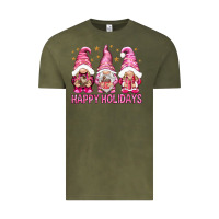 Vintage Olive Happy holidays with gnomes Vintage Tee - NancyCooperArtShop