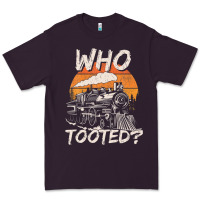 Plum Who Tooted Funny Train Lovers And Railroad Retro Vintage Premium Tee - tuanDangUi