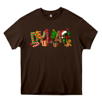 Chocolate Brown Personalized Christmas Themed Heavy Core Tee - NancyCooperArtShop