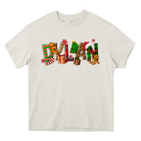 Cream Personalized Christmas Themed Heavy Core Tee - NancyCooperArtShop