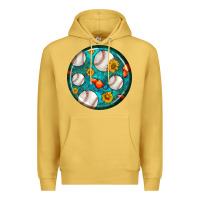 Antique Gold baseball with sunflower round earrings Premium Hoodie - BundleAndBundleShop