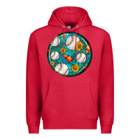 Cardinal baseball with sunflower round earrings Premium Hoodie - BundleAndBundleShop