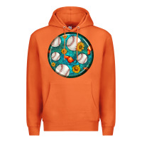 Carrot baseball with sunflower round earrings Premium Hoodie - BundleAndBundleShop