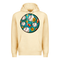 Pina Colada baseball with sunflower round earrings Premium Hoodie - BundleAndBundleShop