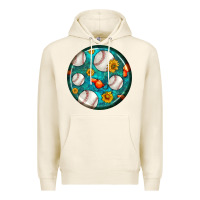 Tofu baseball with sunflower round earrings Premium Hoodie - BundleAndBundleShop