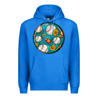 True Royal baseball with sunflower round earrings Premium Hoodie - BundleAndBundleShop