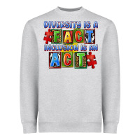 Heather Grey Diversity is a fact inclusion is an act Heavyweight Sweatshirt - FaDigitalArtStudio