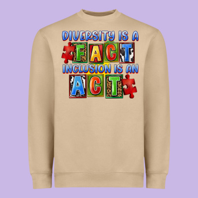 Diversity Is A Fact Inclusion Is An Act Heavyweight Sweatshirt Designed By Fadigitalartstudio