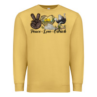 Antique Gold peace love ostrich Premium Sweatshirt - LillyAllenDesigns