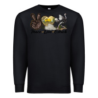 Black peace love ostrich Premium Sweatshirt - LillyAllenDesigns
