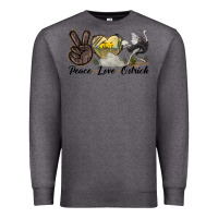 Charcoal Heather peace love ostrich Premium Sweatshirt - LillyAllenDesigns