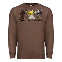 Chestnut peace love ostrich Premium Sweatshirt - LillyAllenDesigns