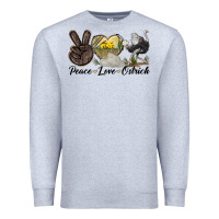 Heather Grey peace love ostrich Premium Sweatshirt - LillyAllenDesigns