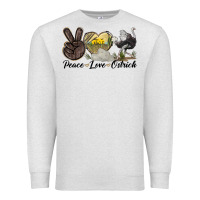 Oatmeal Heather peace love ostrich Premium Sweatshirt - LillyAllenDesigns