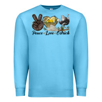 Ocean Blue peace love ostrich Premium Sweatshirt - LillyAllenDesigns