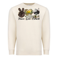 Sandshell peace love ostrich Premium Sweatshirt - LillyAllenDesigns