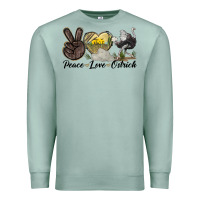 Seafoam peace love ostrich Premium Sweatshirt - LillyAllenDesigns