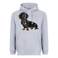 Heather Grey Dachshund Dog Illustrations Heavyweight Hoodie - LillyAllenDesigns