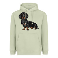 Matcha Dachshund Dog Illustrations Heavyweight Hoodie - LillyAllenDesigns