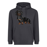 Smoke Dachshund Dog Illustrations Heavyweight Hoodie - LillyAllenDesigns