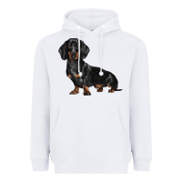 White Dachshund Dog Illustrations Heavyweight Hoodie - LillyAllenDesigns
