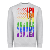 Heather Grey lgbtq pride american flag Heavyweight Sweatshirt - FaDigitalArtStudio