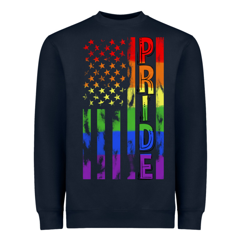 Lgbtq Pride American Flag Heavyweight Sweatshirt by FaDigitalArtStudio | Teevron