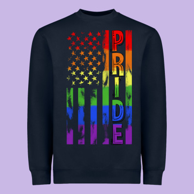 Lgbtq Pride American Flag Heavyweight Sweatshirt Designed By Fadigitalartstudio