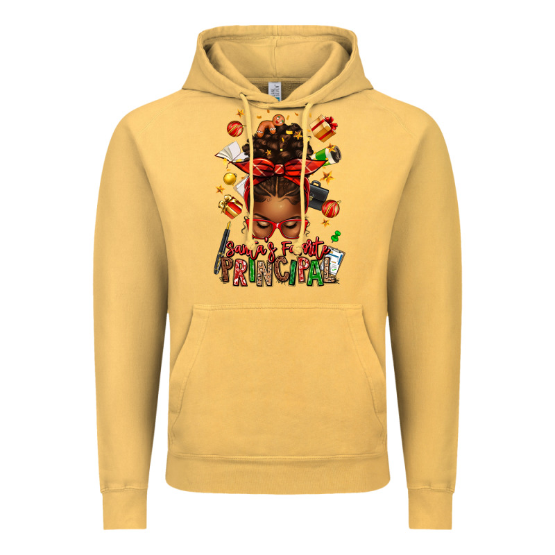 Santas Favorite Principal Afro Messy Bun Vintage Hoodie by texasbilliewilder | Teevron