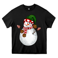 Black Snowman Heavy Core Tee - NancyCooperArtShop