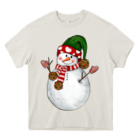 Cream Snowman Heavy Core Tee - NancyCooperArtShop