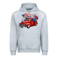 Heather Grey american truck 4th of july Urban Hoodie - BarkalooDesign