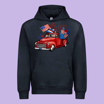 American Truck 4th Of July Urban Hoodie Designed By Barkaloodesign
