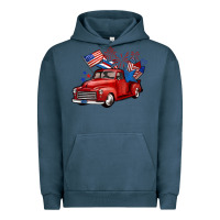 Pigment Midnight Navy american truck 4th of july Urban Hoodie - BarkalooDesign