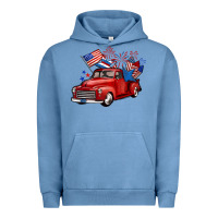 Pigment Pebble Blue american truck 4th of july Urban Hoodie - BarkalooDesign