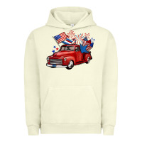 Pigment Pistachio american truck 4th of july Urban Hoodie - BarkalooDesign