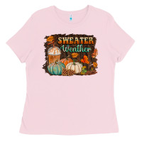Bubblegum Pink sweater weather Ladies Tee - BundleAndBundleShop