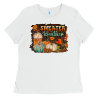 White sweater weather Ladies Tee - BundleAndBundleShop