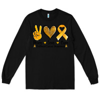 Black peace love cure childhood cancer Long Sleeve Tee - Jasminsmagicworld