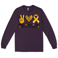 Plum peace love cure childhood cancer Long Sleeve Tee - Jasminsmagicworld