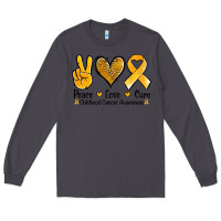 Smoke peace love cure childhood cancer Long Sleeve Tee - Jasminsmagicworld
