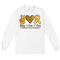White peace love cure childhood cancer Long Sleeve Tee - Jasminsmagicworld