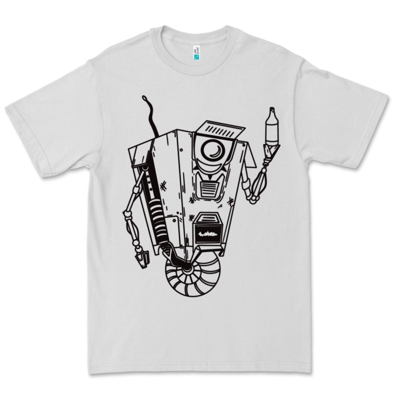 B&w Claptrap   Borderlands Premium Tee by tuanDangUi | Teevron