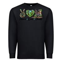 Black Peace Love Sloths Premium Sweatshirt - LillyAllenDesigns