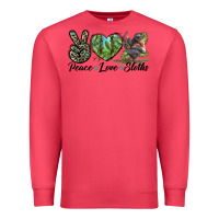 Cardinal Peace Love Sloths Premium Sweatshirt - LillyAllenDesigns