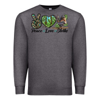 Charcoal Heather Peace Love Sloths Premium Sweatshirt - LillyAllenDesigns