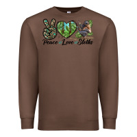 Chestnut Peace Love Sloths Premium Sweatshirt - LillyAllenDesigns