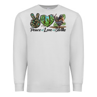 Dove Grey Peace Love Sloths Premium Sweatshirt - LillyAllenDesigns