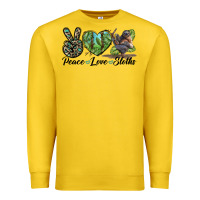 Lemon Peace Love Sloths Premium Sweatshirt - LillyAllenDesigns