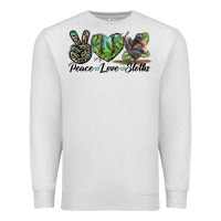Oatmeal Heather Peace Love Sloths Premium Sweatshirt - LillyAllenDesigns